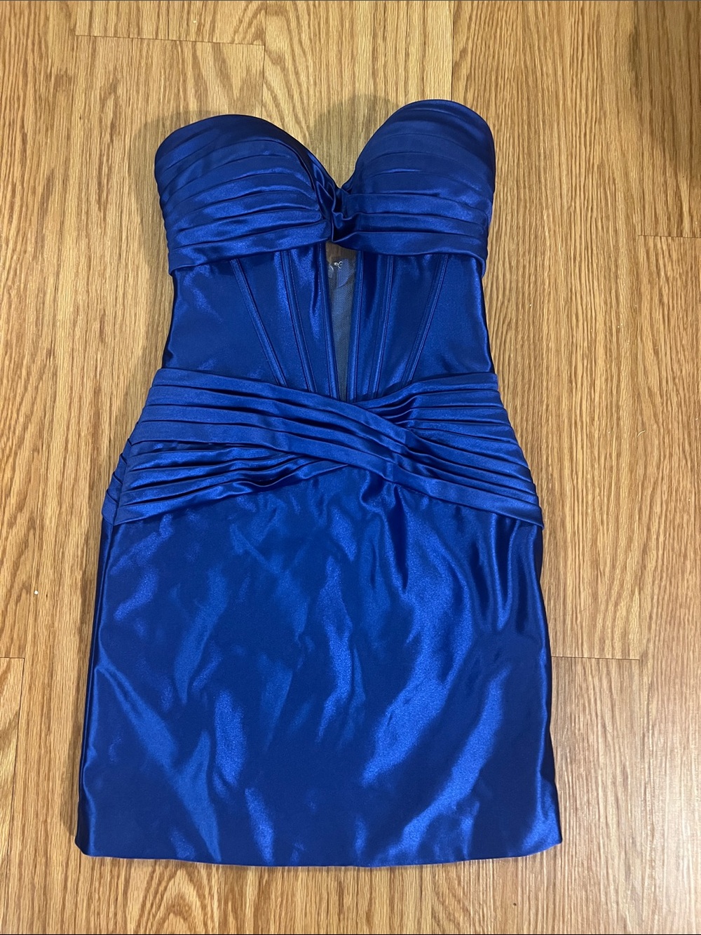 Sherri Hill Royal Blue Strapless Mini Dress